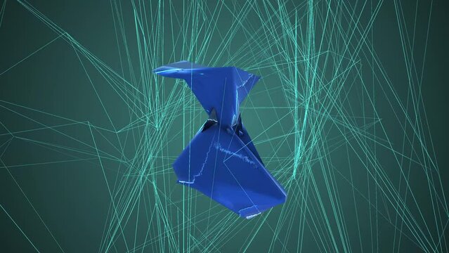 Modern art animation of entangled objects loop