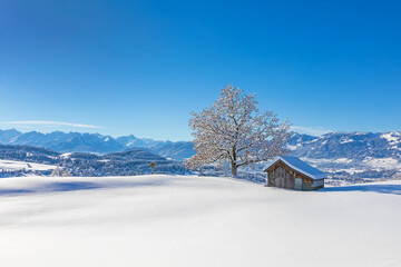 Allgäu - Winter - Panorama - Hütte - Berge - Schnee
