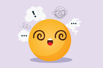 Facial expressions concept. Emoji character. Colored flat vector illustration isolated. 