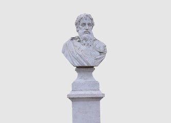 Antique stone statue, bust Stone on pedestal