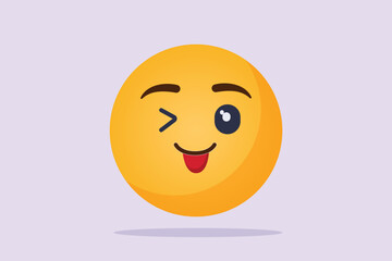 Fototapeta premium Facial expressions concept. Emoji character. Colored flat vector illustration isolated. 