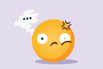 Facial expressions concept. Emoji character. Colored flat vector illustration isolated. 