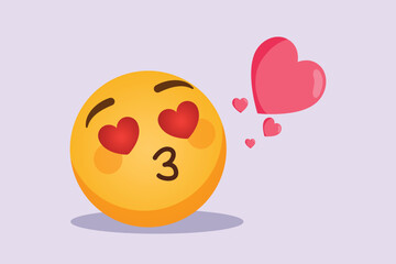 Facial expressions concept. Emoji character. Colored flat vector illustration isolated. 