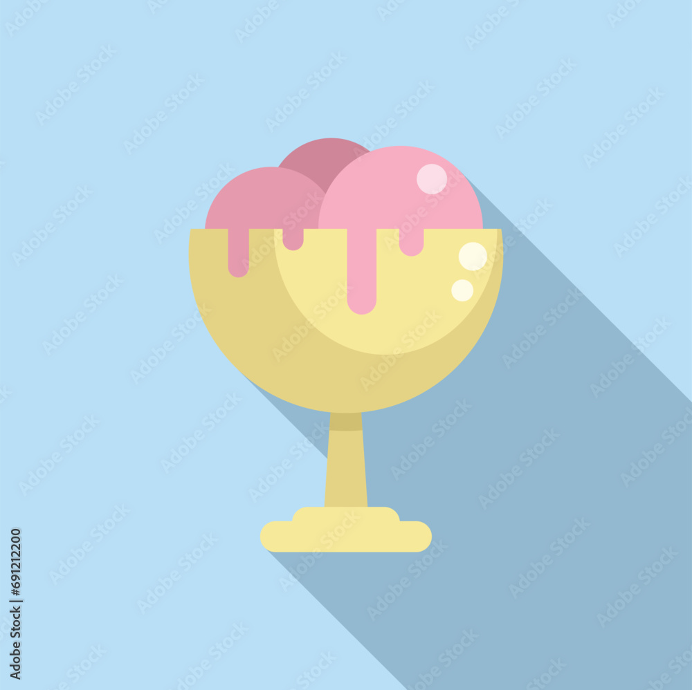 Canvas Prints gelato cream cup icon flat vector. cold dessert. sorbet drink swirl