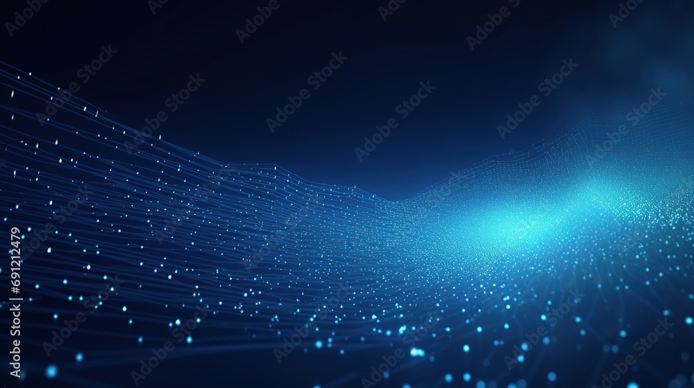 Poster form of speed of light, point of light. distributed register technology, background made of lines, c