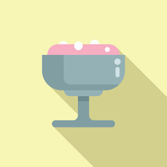 Milk gelato icon flat vector. Frozen shake. Ice cream summer product
