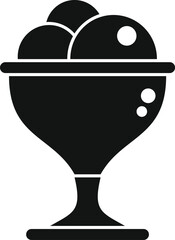 Ice cream icon simple vector. Summer fresh product. Gelato bowl