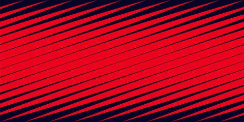 Vector abstract sporty geometric seamless pattern with diagonal lines, tracks, halftone stripes. Extreme sport style, urban art texture. Trendy wide background in bright colors, neon red and black - obrazy, fototapety, plakaty