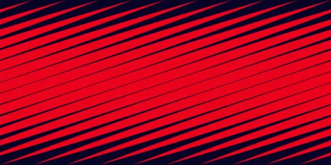Schilderijen op glas Vector abstract sporty geometric seamless pattern with diagonal lines, tracks, halftone stripes. Extreme sport style, urban art texture. Trendy wide background in bright colors, neon red and black © Olgastocker
