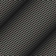 Vector abstract geometric halftone seamless pattern with diagonal dash lines, small fading stripes, streaks. Monochrome sport style background. Stylish black and white texture. Dark repeated design