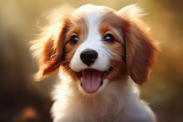 Fototapeta premium cute and cute puppy smiling and with its tongue out