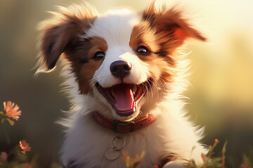 cute and cute puppy smiling and with its tongue out