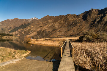 Untouched natural beauty  in the alpine Lake Moke accessed from Lake Wakatipu  via a narrow winding...