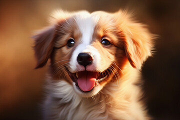 Fototapeta premium cute and cute puppy smiling and with its tongue out