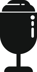 Glass food dish icon simple vector. Gelato shake frozen. Waffle cookie vanilla