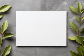 Blank white card mock-up over textured background