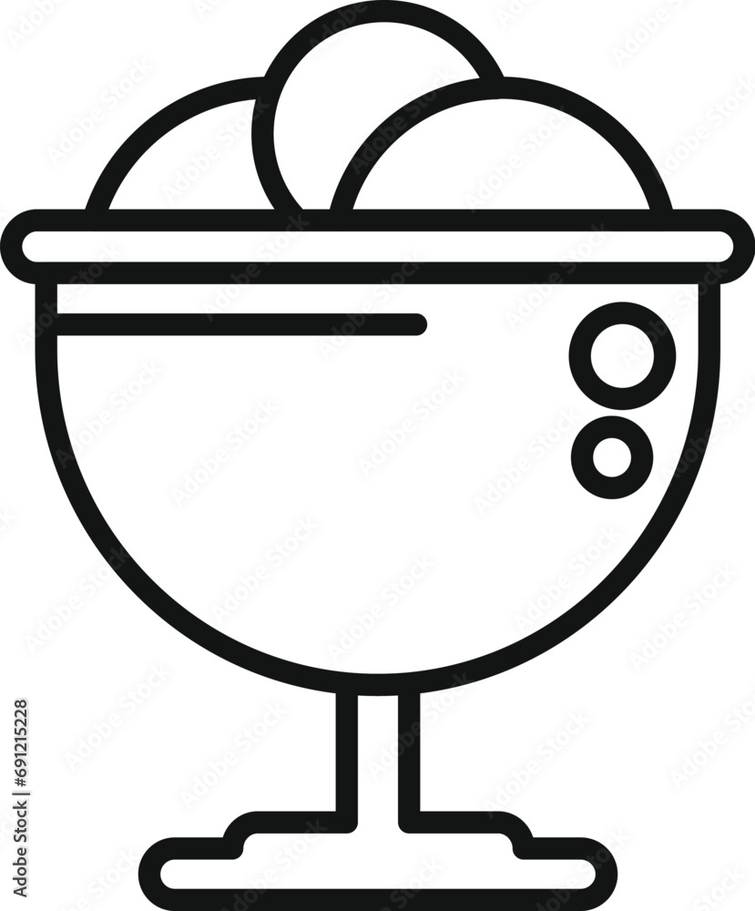 Canvas Prints cherry ice cream icon outline vector. gelato bowl. flavor drink cup