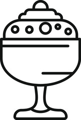 Gelato glass cup icon outline vector. Ice cream dessert. Frozen product