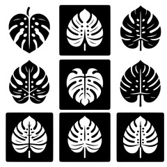 Set of icon leaves