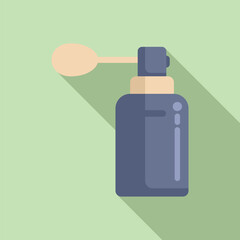 Mist spray bottle icon flat vector. Deodorant atomizer. Hand wash clean