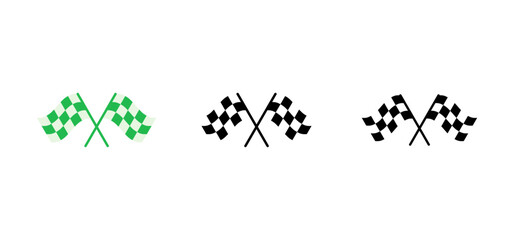 Racing flag icon set. race flag icon.Checkered racing flag icon - obrazy, fototapety, plakaty