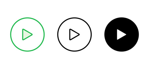 Play Icon set. Play button vector icon