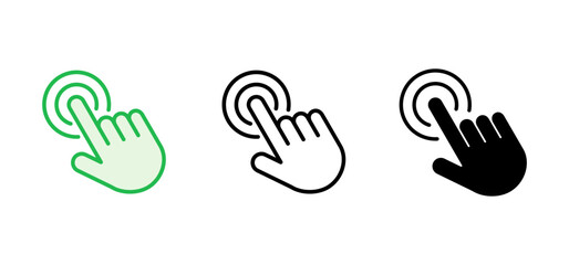 Hand click icon set. pointer icon vector. hand cursor icon vector