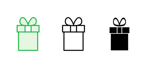 Gift icon set. gift vector icon. birthday gift
