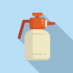 Outdoor spray bottle icon flat vector. Atomizer wash hand. Clean powder