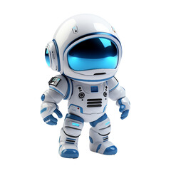 Cute robot technology. Blue robot astronaut