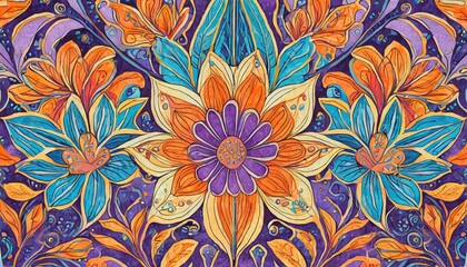 Retro flower wallpaper pattern