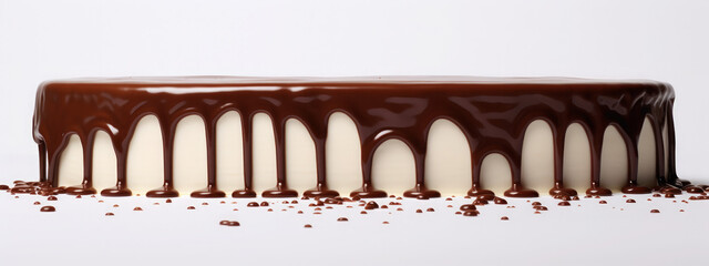 Chocolate and Sauce Dripping on Cake