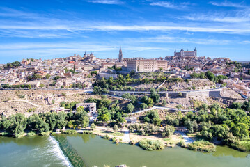 Fototapeta na wymiar City skyline of historic Toledo, Spain, the former capital of Spain