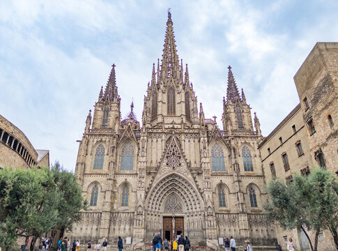 Exterior of the historic Barcelona Cathedral Spain