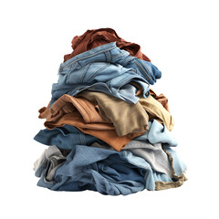 Pile of dirty clothes. laundry concept