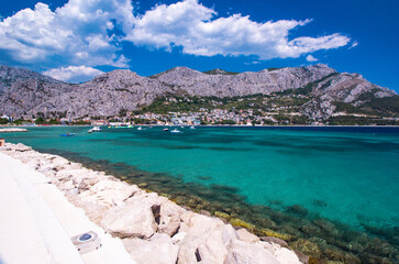 Obraz premium Panorama of the city of Omis - Dalmatia - Croatia