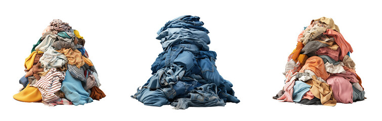 Pile of dirty clothes. laundry concept