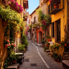 Fototapeta na wymiar A charming alleyway in a historic town