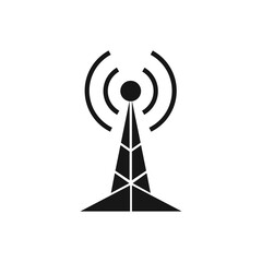 Antenna icon. Broadcast, transmitter. Vector illustration