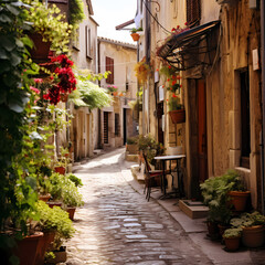 Fototapeta na wymiar A charming alleyway in a historic town