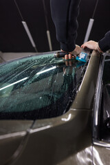Windshield protection film installation series : Installing protection film