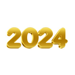 Texto dourado 3d feliz ano novo 2024