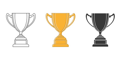 Trophy cup icon. Simple winner symbol. Isolated vector illustration