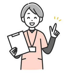 バインダーを持った女性医療スタッフ