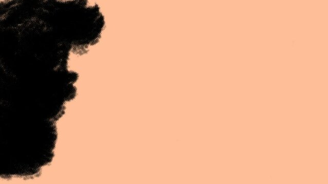 Set of black and beige handdrawn animated transition mask in style of hand drawn doodle. Loop animation. Full HD intro video. Social media template. Light pink liquid ink. Trendy peach color 2024