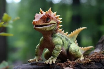 Obraz premium baby dinosaur outside