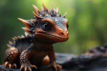 Fototapeta premium little baby dragon outside