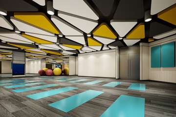 yoga pilates studio, 3d render