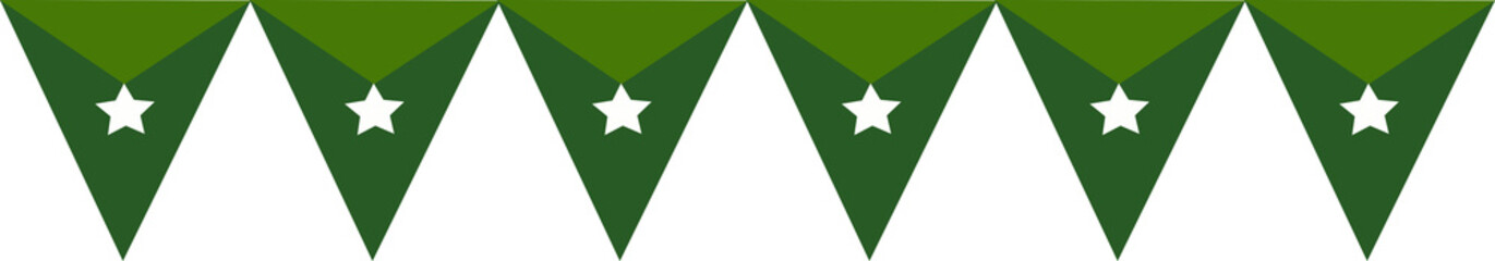 Festival green flag with stars  - obrazy, fototapety, plakaty