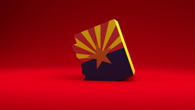 3d cube map representation of Arizona represented on elegant color infinite background